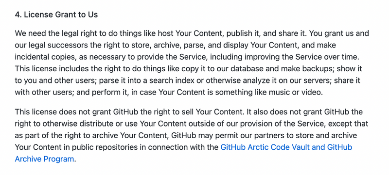 Github license guidlines